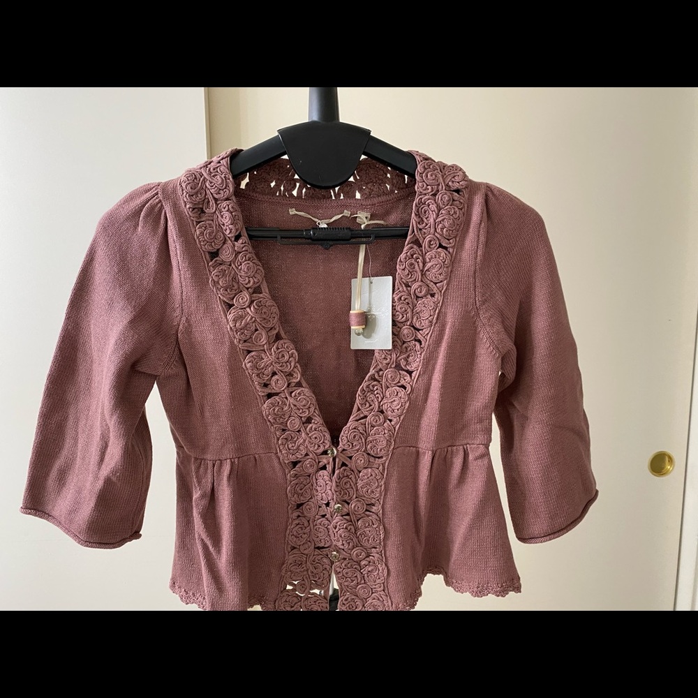 Knitted and Knotted crop cardigan.  NWT - ANTHROPOLOGIE